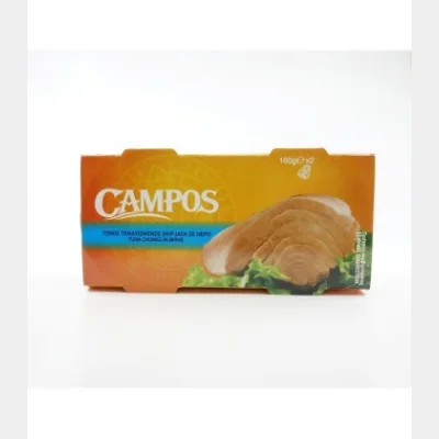 CAMPOS ΤΟΝΟΣ ΤΕΜΑΧΙΣΜΕΝΟΣ SKIPJACK ΣΕ ΝΕΡΟ (20gr)