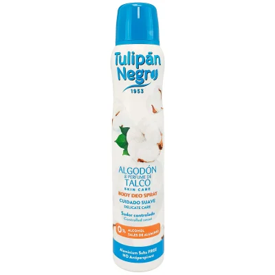 Tulipán Negro deodorant spray 200 ml. Cotton and talc.