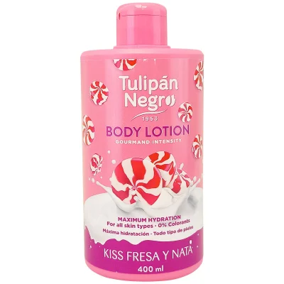 Tulipán Negro body lotion 400 ml. Strawberry and cream.