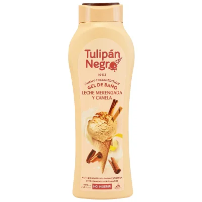 Tulipán Negro shower gel 650 ml. Meringue milk & cinnamon.