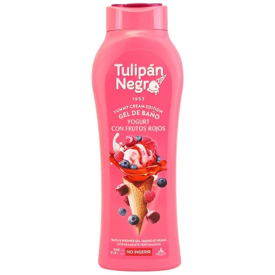 Tulipán Negro shower gel 650 ml. Yogurt with red fruits.