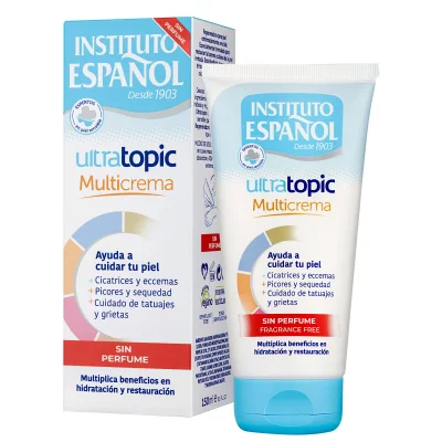 Instituto Español body cream 150 ml. Tube Ultratopic fragance free.