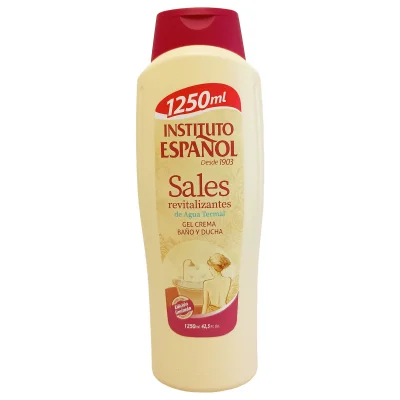 Instituto Español shower gel 1250 ml. Revitalizing bath salts.