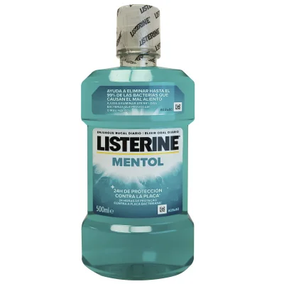 Listerine mouthwash 500 ml. Mentol.