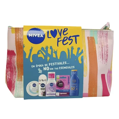 Nivea toiletry bag. Micellar water + roll-on + liposan + sun cream 50+.