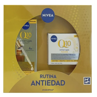 Nivea pack. Q10 Anti-aging routine anti-wrinkle cream 50 ml. + serum 30 ml.