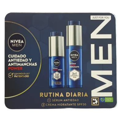 Nivea pack. Men anti-spot routine 2in1 serum 30 ml + Anti-age moisturizing cream 50 ml.