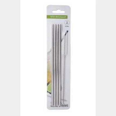 Vin Bouquet - Straight Steel Straw set of 4 (FIK450)