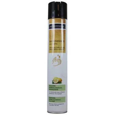 Mix profesional hands and surfaces sanitizer spray 400 ml. Lemon 70% alcohol.