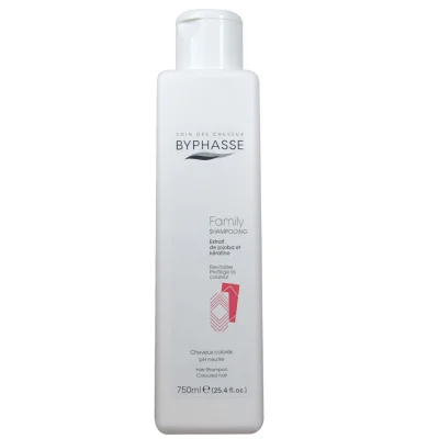 Byphasse family shampoo 750 ml. Jojoba extracts & keratin dyed hair.