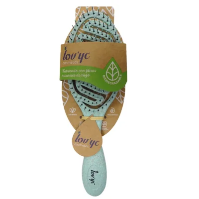 Lov'yc hair brush 1 u. Natural wheat fiber circular assorted colors. Minibox