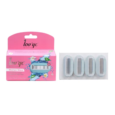 Lov'yc refill 4 u. 5 blades. Woman colors assortment Aloe Vera. Minibox.