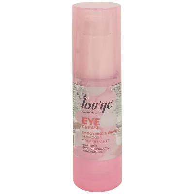 Lov'yc eye contour cream 30 ml. Dual tone hydrates and brightens with caffeine and hyaluronic acid.