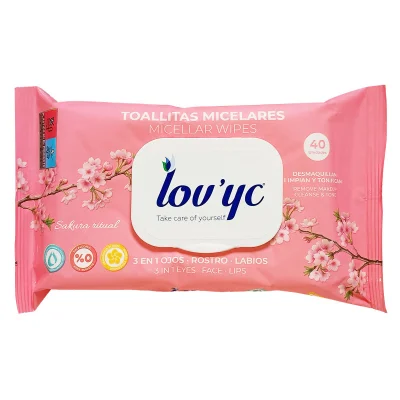 Lov'yc micellar wipes make-up removers 40 u. Sakura ritual 3 in 1.