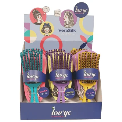 Lov'yc display Verasilk brush with boar bristles 12 u. Colors assortment.