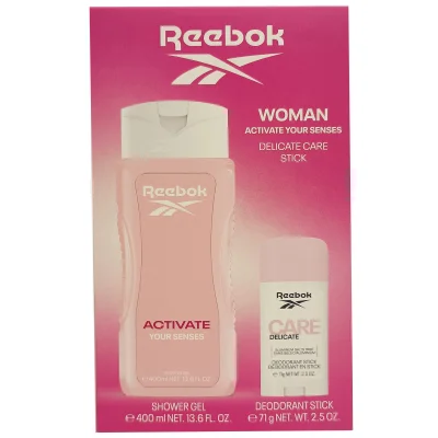 Reebok pack gel 400 ml. + Stick Care Delicate 71 g. Activate Your Senses.