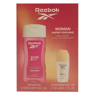 Reebok pack gel 250 ml + roll-on sensitive skin 50 ml. Inspire Your Mind Women.