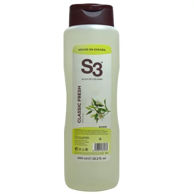 S3 eau de cologne 600 ml. Classic fresh.