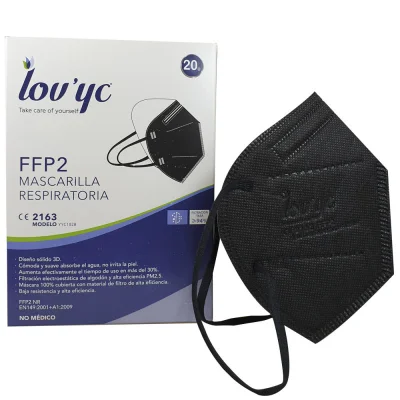 Lov'yc protective facial mask FFP2 -1 u. Black minibox.