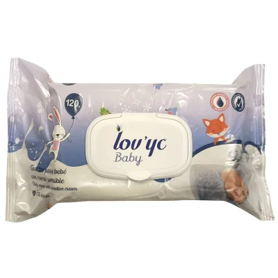 Lov'yc wipes 120 u. Baby sensitive cream.