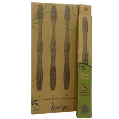 Lov'yc bamboo toothbrush 1 u. Charcoal infused minibox 24 u.