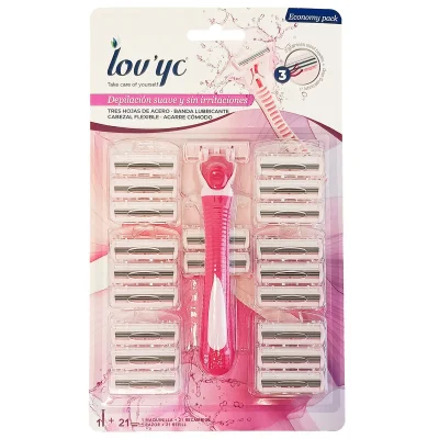 Lov'yc razor 1 u. + 21 refill 3 blades. Women (4 minibox of 10 u.)