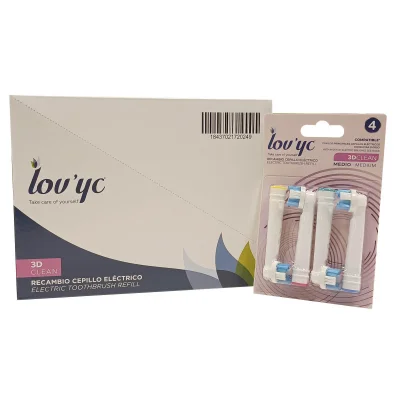 Lov'yc electric toothbrush refill 4 u. 3D Clean minibox 12 u.