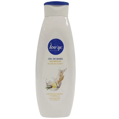 Lov'yc bath gel 750 ml. Nutritive oat milk and vanilla.