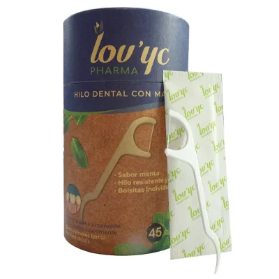 Lov'yc pharma dental floss picks 45 u. Mint.