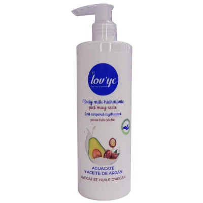 Lov'yc body milk 400 ml. Argan oil and avocado very dry skin.