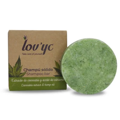 Lov'yc shampoo bar 50 gr. Cannabis extract moisturizing and calming.