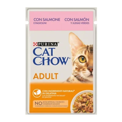 Purina Cat Chow Adult Salmon & Green Beans in Jelly 26x85g