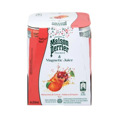 MAISON PERRIER & Magnetic Juice 4 x 250ml - Peach & Cherry