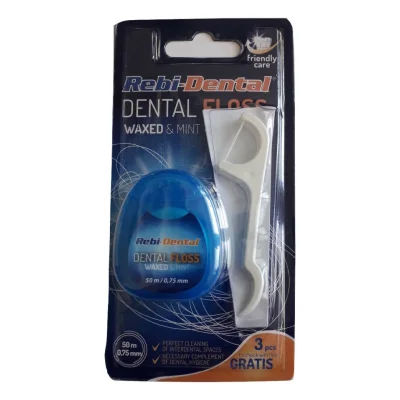 DENTAL FLOSS 50 METERS WAXED + FLOSS & TOOTHPICKS REBI DENTA 6454