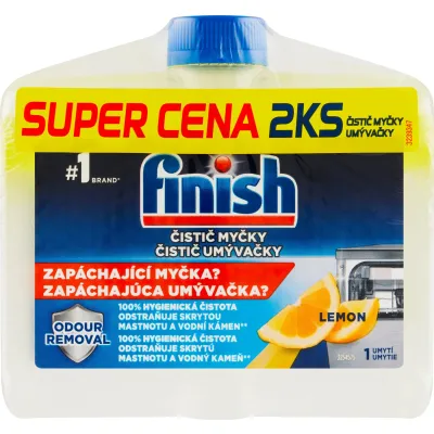 Finish Dishwasher Cleaner Lemon 250ml Duo Pack