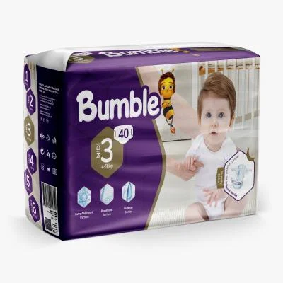 Bumble Diapers Twin Pack No 3 (4-9) 40 Pcs X5