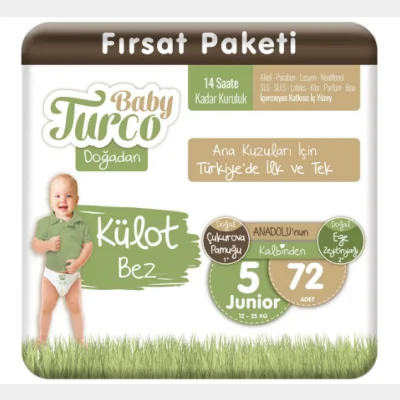 Baby Turco Panty Diaper Doğadan Advantage Package No 5 72 pcs
