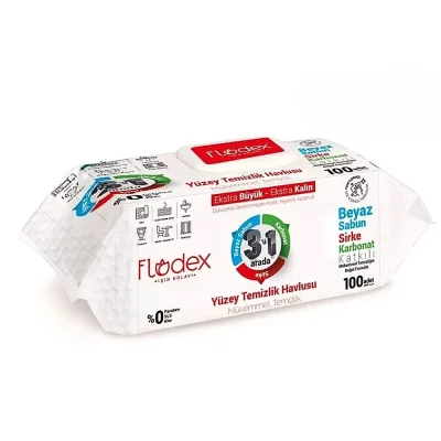 Flodex White Vinegar Carbonate Surface Cleaner Wipes 100 Count