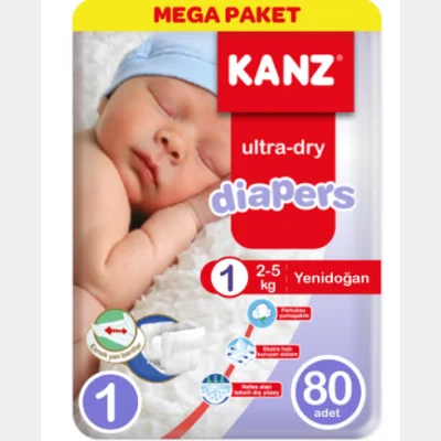 Kanz Diapers New Born Mega Pack No 1 80 pcs