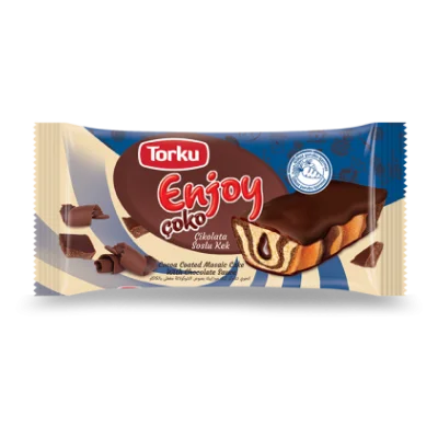 Torku Enjoy Çoko Cocoa Coated Mosaic Cake with Chocolate Sauce 55 gr
