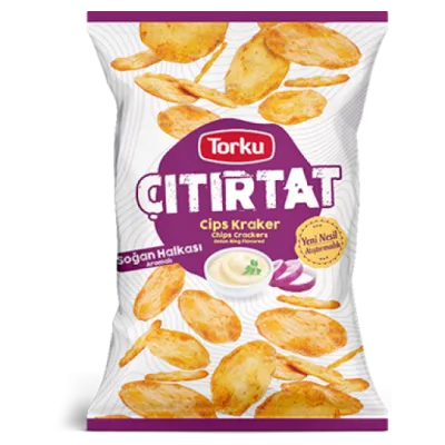 Torku Crispy Onion Ring Flavored Chips Crackers 60 gr