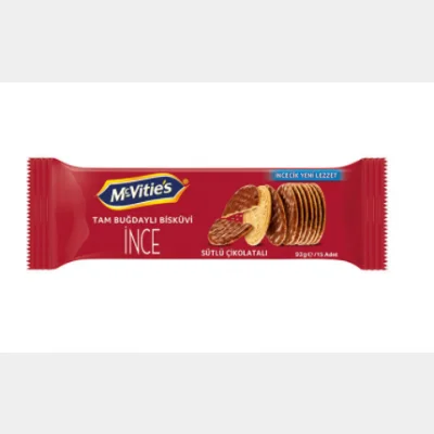 Mc Vitie's Whole Wheat Biscuit Milk Chocolate Thin  93 gr