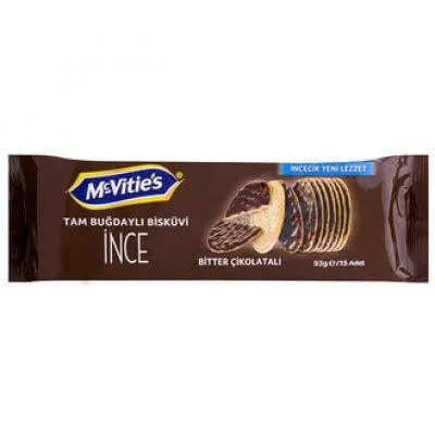 Mc Vitie's Whole Wheat Biscuit Coated Bitter Thin 93 gr