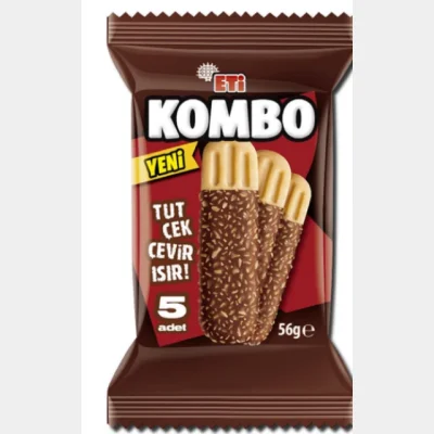 Eti Kombo Coconut and Chocolate Coated Biscuits  56 gr
