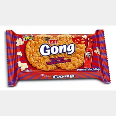 Eti Gong Sweet and Hot Corn Puffed Rice  68 gr