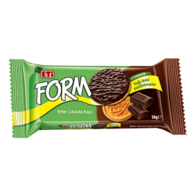 ETİ Form Chocolate Covered Biscuit With Fibre 50 gr
