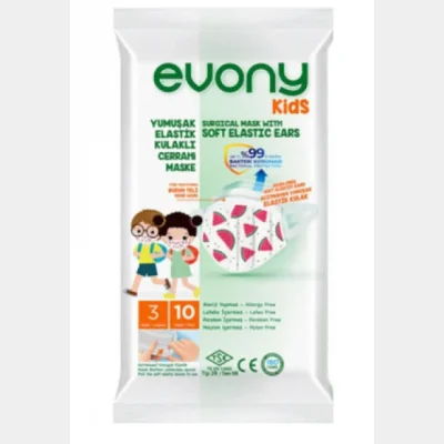 Evony Soft Elastic Ear Surgical Mask Kids  10 pcs
