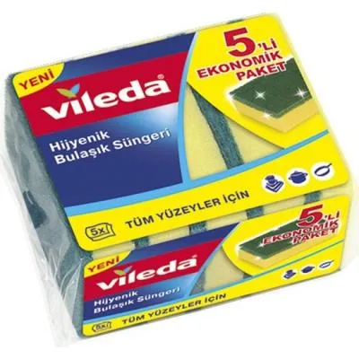 Vileda Green Flat Sponge Economic Packet  5 pc
