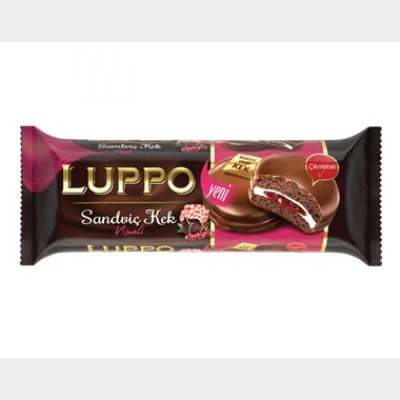 Şölen Luppo Milk Chocolate Coated with Cherry Marmalade and Marshmallow Cocoa Sandwich Cake 184 gr