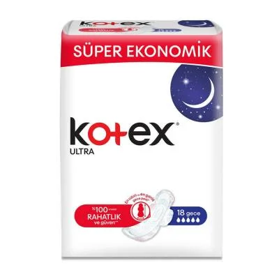 Kotex Pads Ultra Quadro Night  18 pc